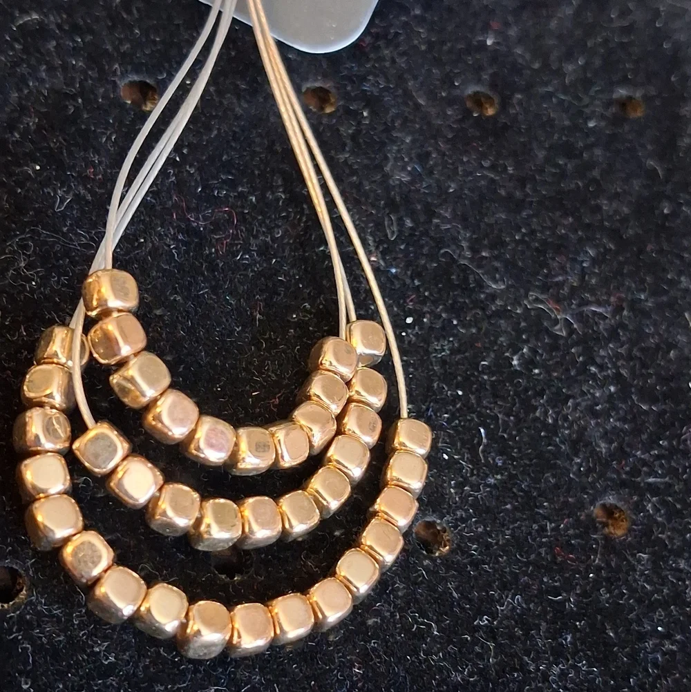 Paparazzi Gold-Tone Triple Strand Bead Drop Earrings - Women Jewelry